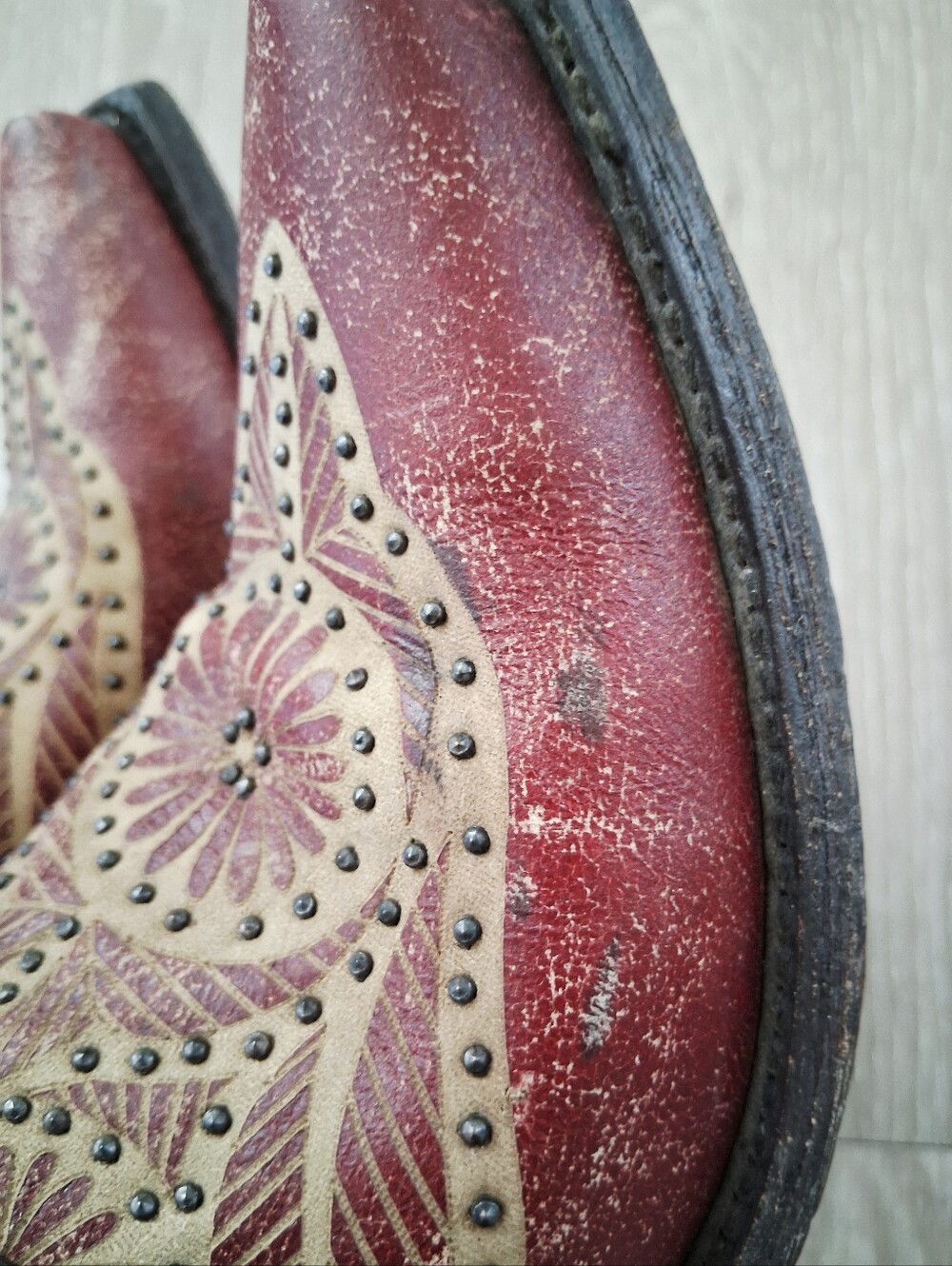 Old Gringo Valentine Dion Boots 2775 Red Distressed Leather Studded Floral - Picture 13 of 16